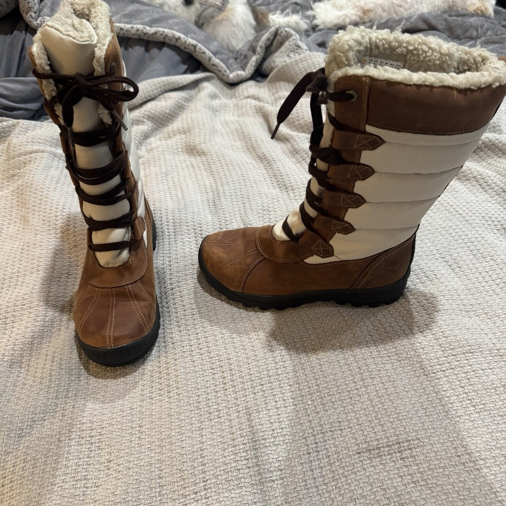 Timberland Women's Mountβ Hayes Tall Waterproof Brown Snow Boots 6.5